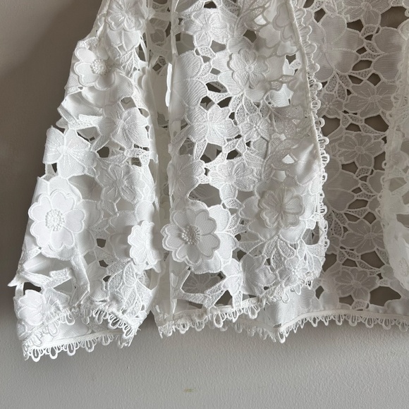 Anthropologie Floral Appliqué Shrug | White | One Size | NWT - Picture 8 of 16